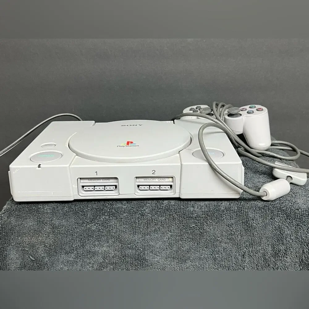 Sony PlayStation 1 SCPH-7501 Console Game System PS1 Wired Controller Bundle